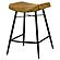 Bayu Leather Upholstered Saddle Seat Backless Counter Height Stool Antique Camel and Black (Set of 2) by Coaster