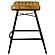 Bayu Leather Upholstered Saddle Seat Backless Counter Height Stool Antique Camel and Black (Set of 2) by Coaster