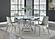 Irene Round Glass Top Dining Table White and Chrome by Coaster