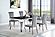 Carone Rectangular Glass Top Dining Table Black and Chrome by Coaster