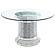 Ellie Cylinder Pedestal Glass Top Dining Table Mirror by Coaster