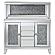 Yvaine 2-door Mirrored Wine Cabinet w/Faux Crystal Inlay Silver by Coaster