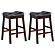 Donald Upholstered Counter Height Stools Black and Cappuccino (Set of 2) by Coaster