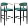 Tina Fabric Upholstered Bar Chair Green (Set of 2) by Coaster