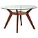 Paxton 48" Round Glass Top Dining Table Clear and Nutmeg by Coaster