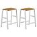 Hollis Wood Counter Height Backless Bar Stool Brown and White (Set of 2) by Coaster