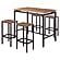 Santana 5-piece Pub Height Bar Table Set Weathered Chestnut and Black by Coaster