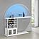Risley 2-door Circular LED Home Bar w/Wine Storage White High Gloss by Coaster