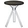 Edgerton Round Wood Top Bar Table Dark Oak and Chrome by Coaster