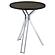 Edgerton Round Wood Top Bar Table Dark Oak and Chrome by Coaster