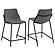 Earnest Solid Back Upholstered Counter Height Stools Grey and Black (Set of 2) by Coaster