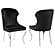 Cheyanne Upholstered Wingback Side Chair w/Nailhead Trim Chrome and Black (Set of 2) by Coaster