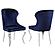 Cheyanne Upholstered Wingback Side Chair w/Nailhead Trim Chrome and Ink Blue (Set of 2) by Coaster