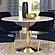 Kella Round Marble Top Dining Table White and Gold by Coaster