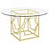 Starlight Round Glass Top Dining Table Clear and Brass by Coaster