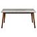 Everett Faux Marble Top Dining Table Natural Walnut and White by Coaster
