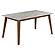 Everett Faux Marble Top Dining Table Natural Walnut and White by Coaster