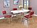 Retro 5-piece Oval Dining Set Glossy White and Red by Coaster