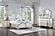 Veronica 4-piece Eastern King Storage Bed w/LED Headboard Silver Oak and Ivory by Coaster