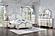 Evangeline Queen Storage Bed w/LED Headboard Silver Oak and Ivory by Coaster