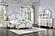 Veronica 4-piece Queen Storage Bed w/LED Headboard Silver Oak and Ivory by Coaster