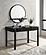 Arini 2-piece Makeup Vanity Table w/Mirror Set Black by Coaster