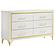 Lucia 4-piece Bedroom Set w/Upholstered Queen Wingback Panel Bed Beige by Coaster