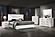 Ives Panel Bedroom Set w/LED Headboard White High Gloss by Coaster