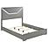 Ives Panel Bedroom Set w/LED Headboard Grey High Gloss by Coaster