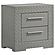 Ives Panel Bedroom Set w/LED Headboard Grey High Gloss by Coaster