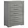 Ives Panel Bedroom Set w/LED Headboard Grey High Gloss by Coaster