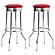 Theodore Upholstered Top Bar Stools Red and Chrome (Set of 2) by Coaster
