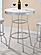 Theodore Round Bar Table Chrome and Glossy White by Coaster