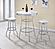 Retro 3-piece Round 1950s Bistro Pub Bar Table Set White by Coaster