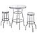 Retro 3-piece Round 1950s Bistro Pub Bar Table Set White by Coaster