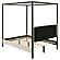Monroe Upholstered Eastern King Canopy Platform Bed Vanilla and Black by Coaster