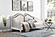 Evangeline Upholstered Twin Daybed with Faux Diamond Trim Silver and Ivory by Coaster