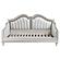 Evangeline Upholstered Twin Daybed with Faux Diamond Trim Silver and Ivory by Coaster