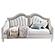 Evangeline Upholstered Twin Daybed with Faux Diamond Trim Silver and Ivory by Coaster