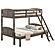 Flynn Wood Twin Over Full Bunk Bed w/Mattress Weathered Brown by Coaster