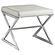 Rita X-cross Square Ottoman White and Chrome by Coaster