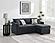 Storey Upholstered Sleeper Sectional Chaise Sofa Dark Grey by Coaster
