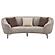Ellorie Upholstered Channel Back Curved Sofa Beige by Coaster