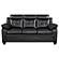 Finley Upholstered Pillow Top Arm Living Room Set (Sofa, Loveseat) Black by Coaster