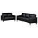Ruth 2-piece Upholstered Track Arm Faux Leather Sofa Set Black by Coaster