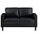 Ruth Upholstered Track Arm Faux Leather Loveseat Black by Coaster