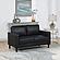 Ruth Upholstered Track Arm Faux Leather Loveseat Black by Coaster