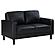 Ruth Upholstered Track Arm Faux Leather Loveseat Black by Coaster