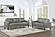 Ruth 2-piece Upholstered Track Arm Faux Leather Sofa Set Grey by Coaster