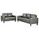 Ruth 2-piece Upholstered Track Arm Faux Leather Sofa Set Grey by Coaster